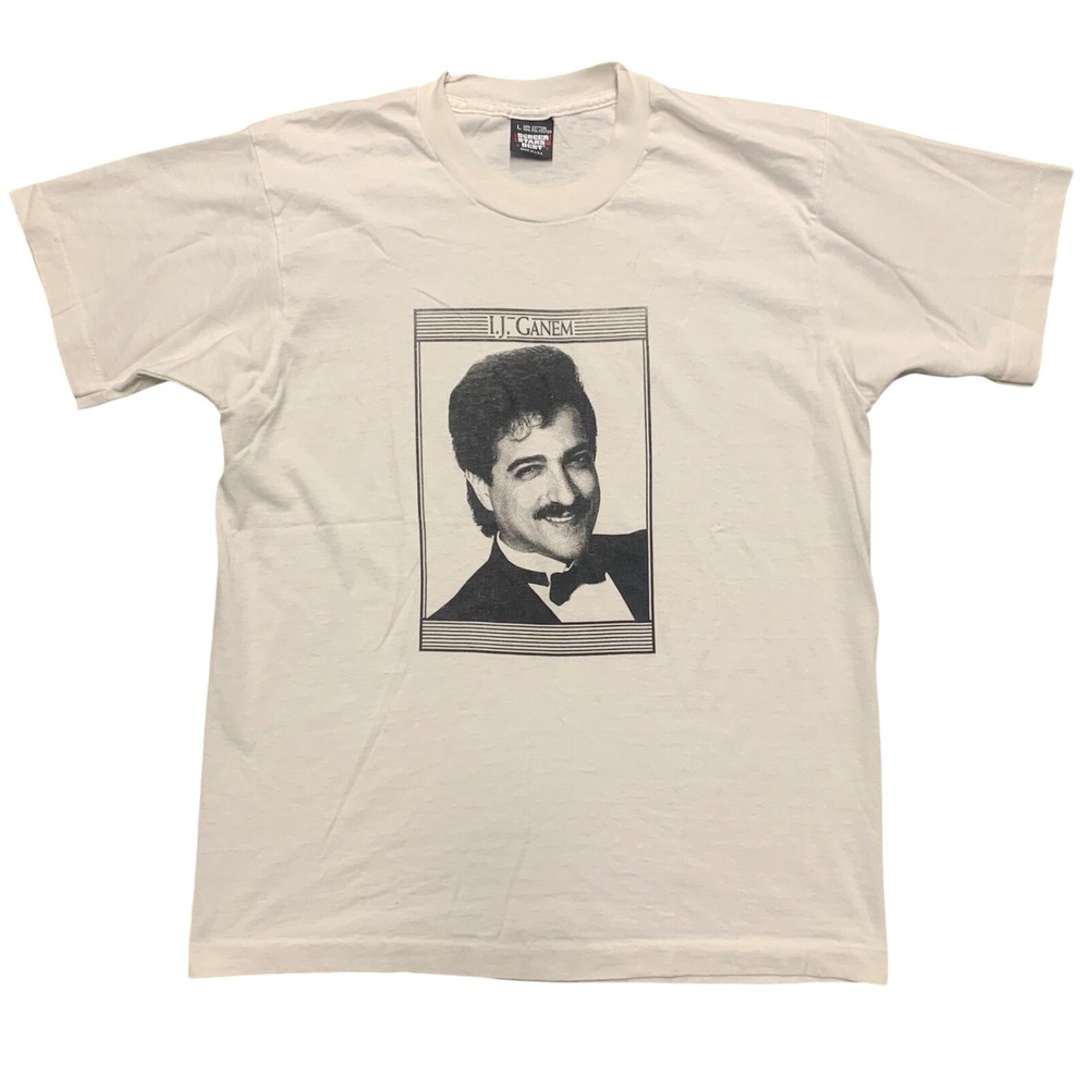 Vintage Screen Stars Best IJ Ganem Graphic T-Shirt White Large Made in USA 80s